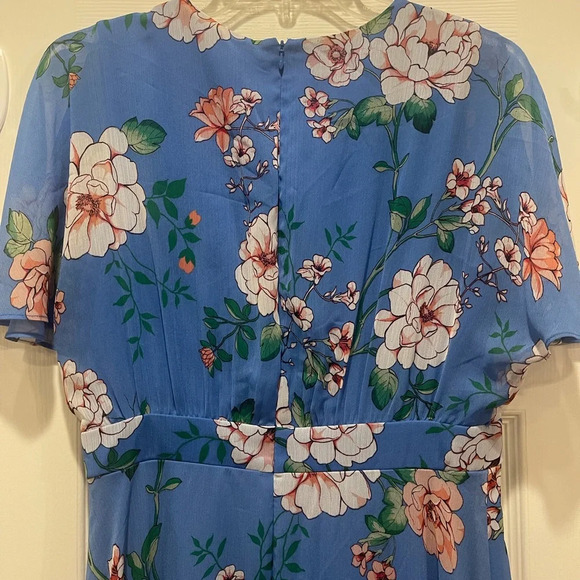 Jessica Howard Women’s Maxi Dress Sz 6 Blue Floral Boho Feminine Whimsical Flowy - Picture 4 of 12